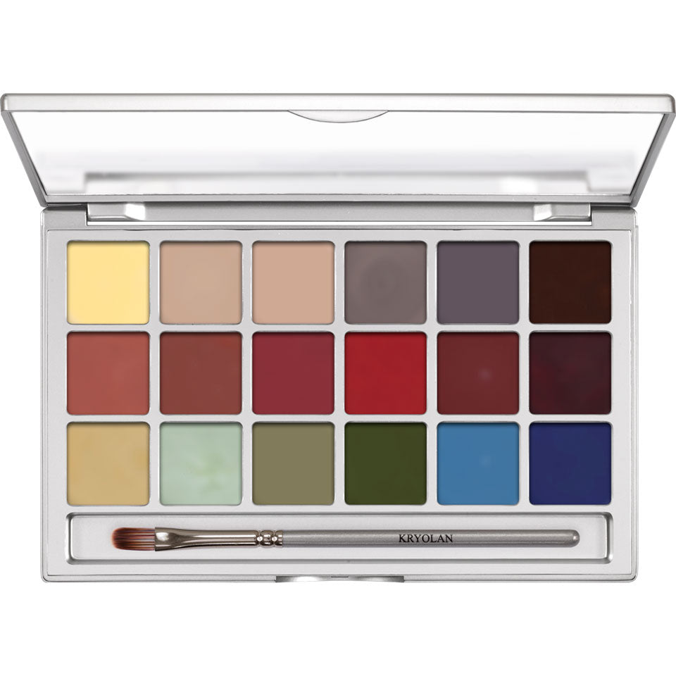 Kryolan Professional 1018 Coloring Vision Palette 18 Colors