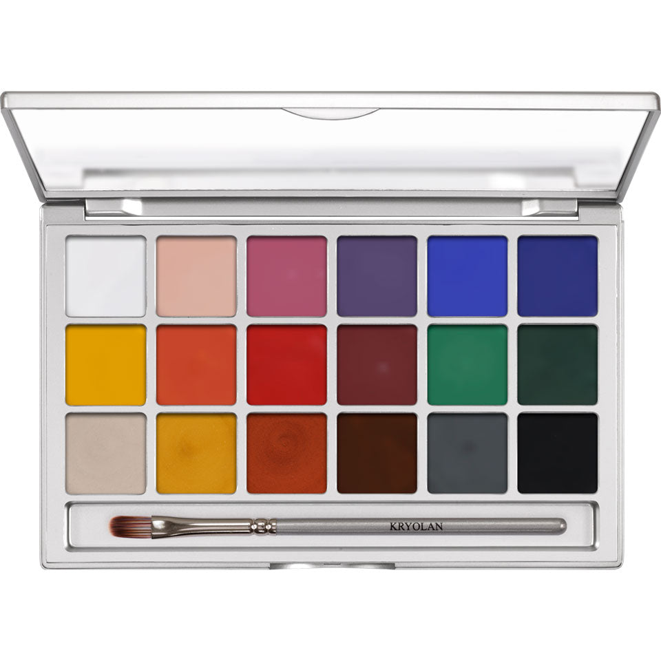 Kryolan Professional 1018 Coloring Vision Palette 18 Colors
