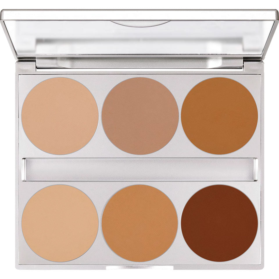 Kryolan Professional 9126 Dual Finish Palette 6 Colors - Contouring