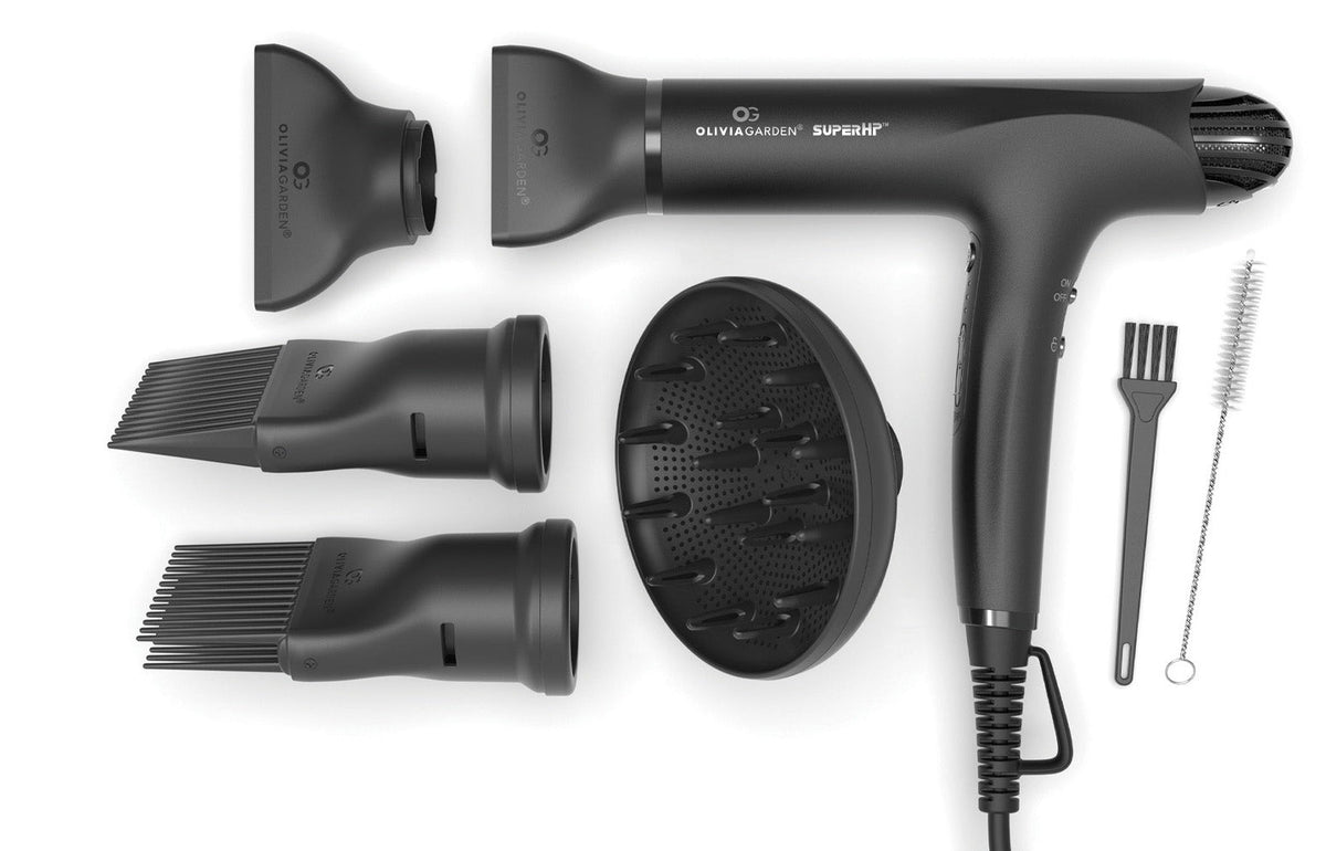 Olivia Garden SuperHP High Performance Professional Hair Dryer - Black