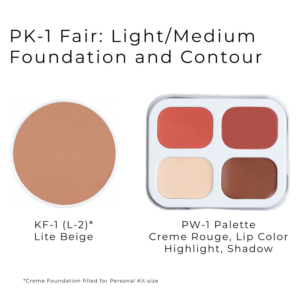 Ben Nye PK Personal Student Kit - PK-1 Fair: Light/Medium