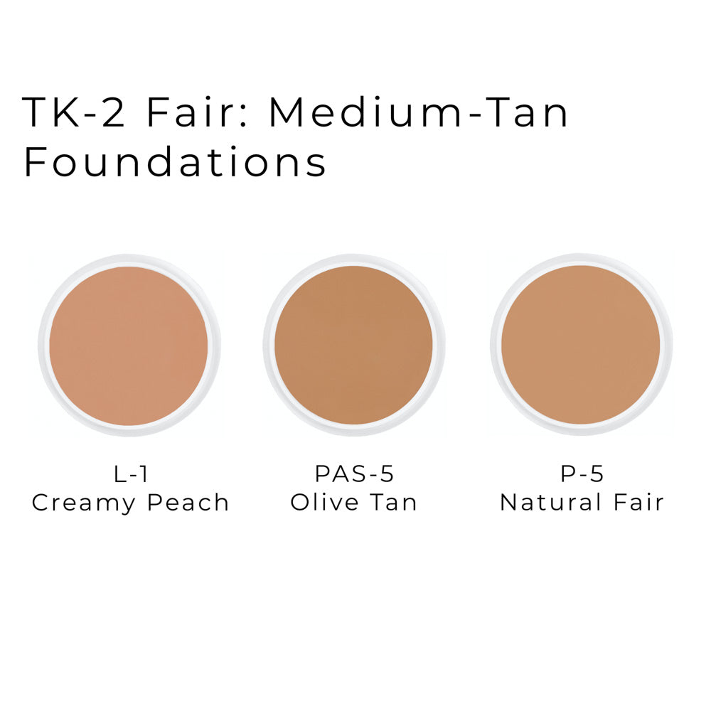 Ben Nye TK Theatrical Kit + Gift with Purchase 8oz Brush Cleaner - TK-2 Fair: Medium-Tan
