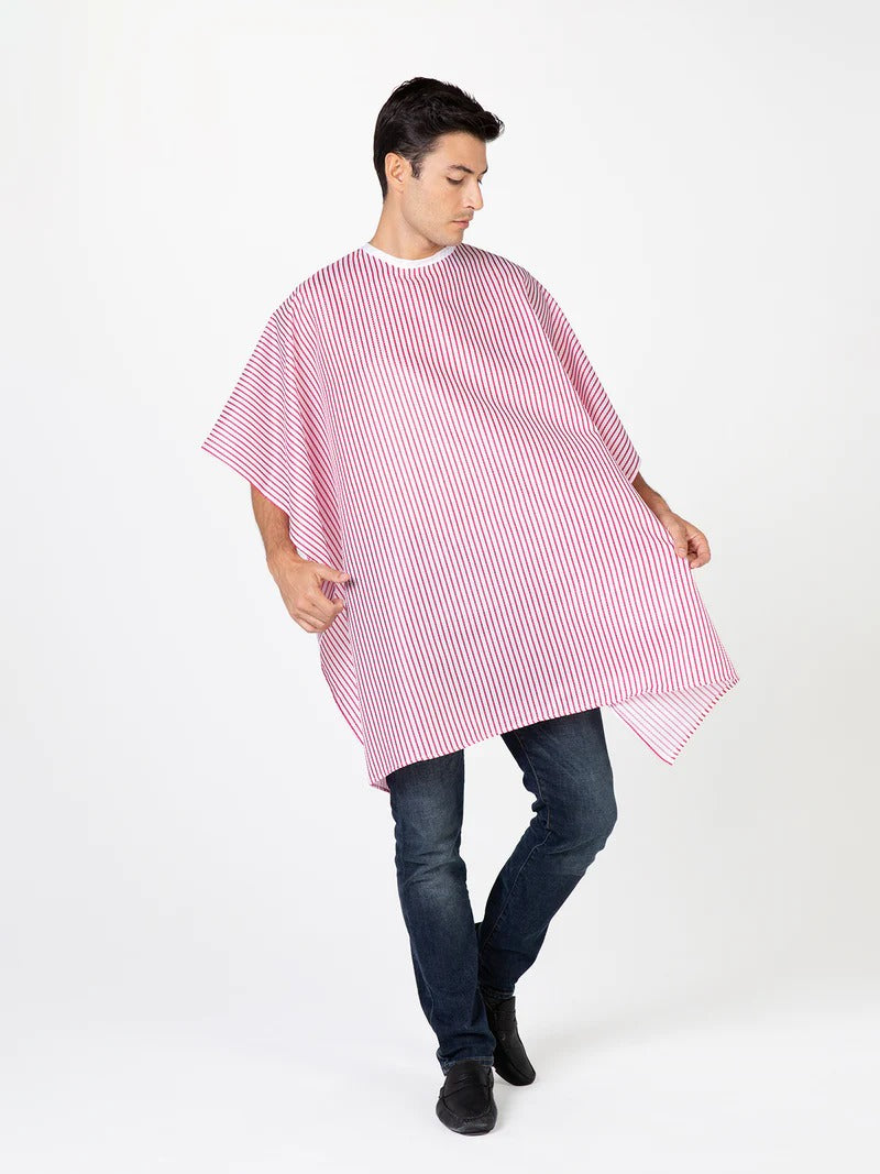 Betty Dain 206 Seersucker Barber Cape - Red