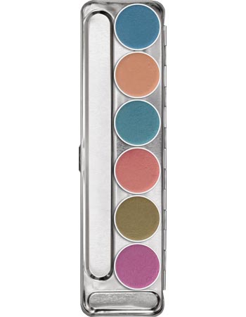 Kryolan Professional 1147 Aquacolor Interferenz Palette 6 Colors - Duo