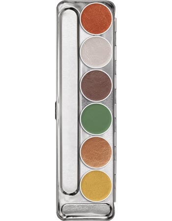 Kryolan Professional 1147 Aquacolor Interferenz Palette 6 Colors - Earthy Glow