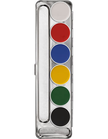 Kryolan Professional 1107 Aquacolors Palette 6 Colors