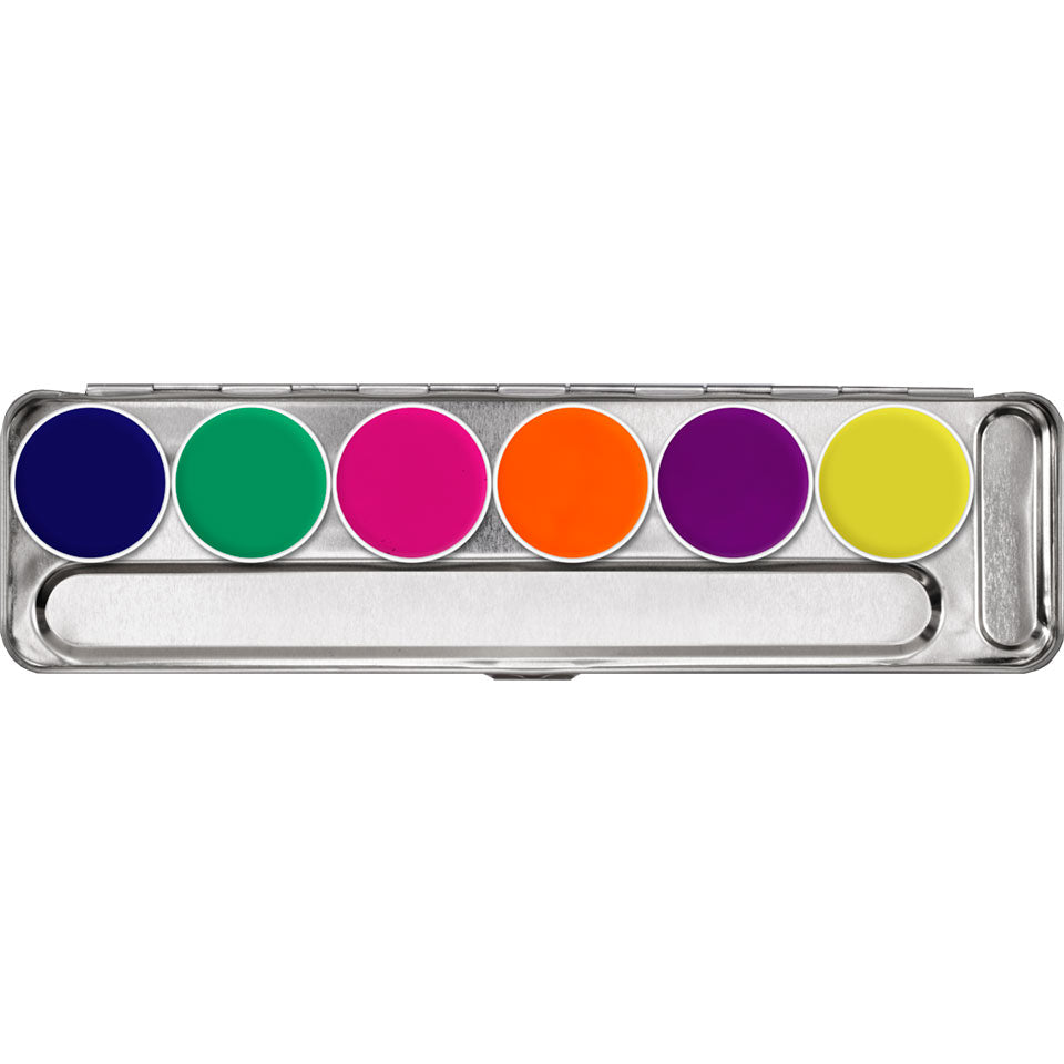 Kryolan 2177 UV-Dayglow Effect Color Palette 6 Colors