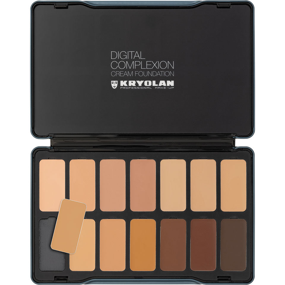 Kryolan Professional 11008 Digital Complexion Cream Foundation Palette 14 Colors