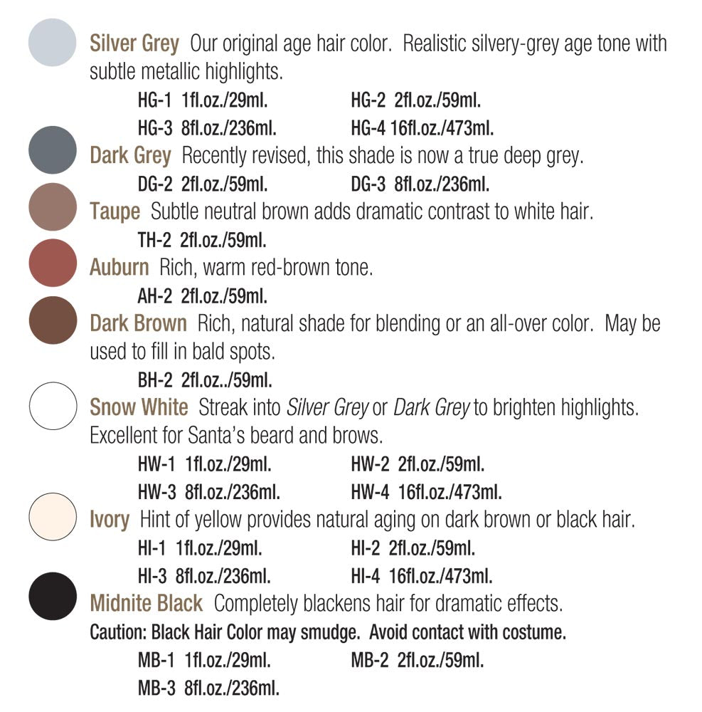 Ben Nye HG-2 Silver Grey Hair Color 2 oz
