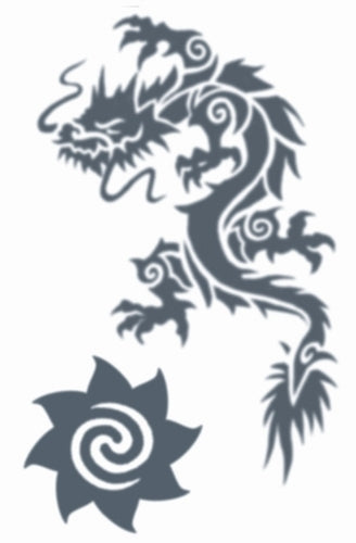 Tinsley Tribal Temporary Tattoo Transfers - 606 Dragon And