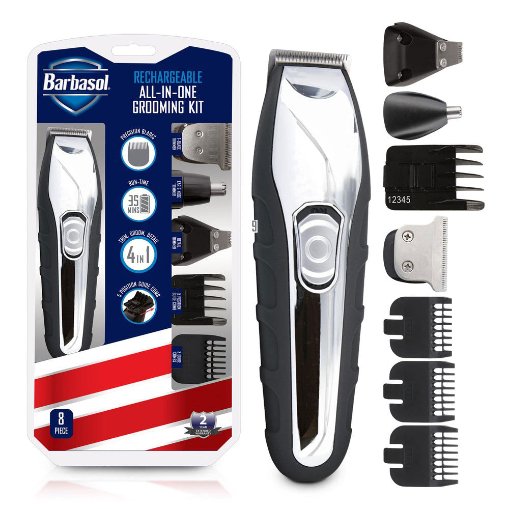 Barbasol Rechargeable All-in-One Grooming Kit 8 Piece