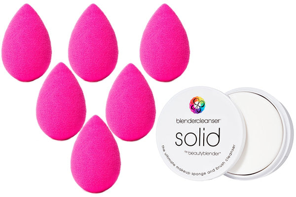 beautyblender Pro 6 pack with Cleanser Pink