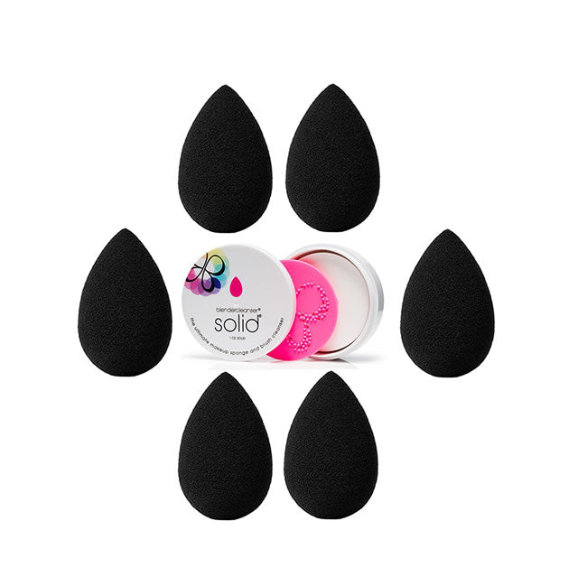 beautyblender Pro 6 pack with Cleanser Black