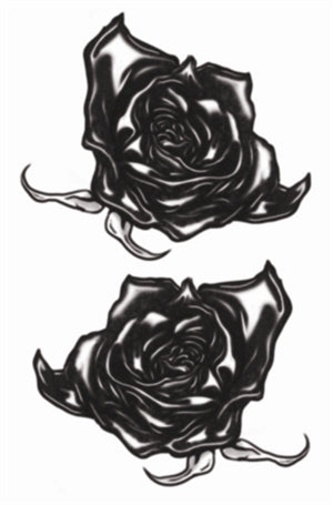 Tinsley Gothic Temporary Tattoo Transfers - 206 Black Roses