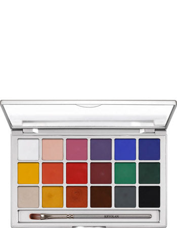 Kryolan Professional 1018 Coloring Vision Palette 18 Colors - Vivid