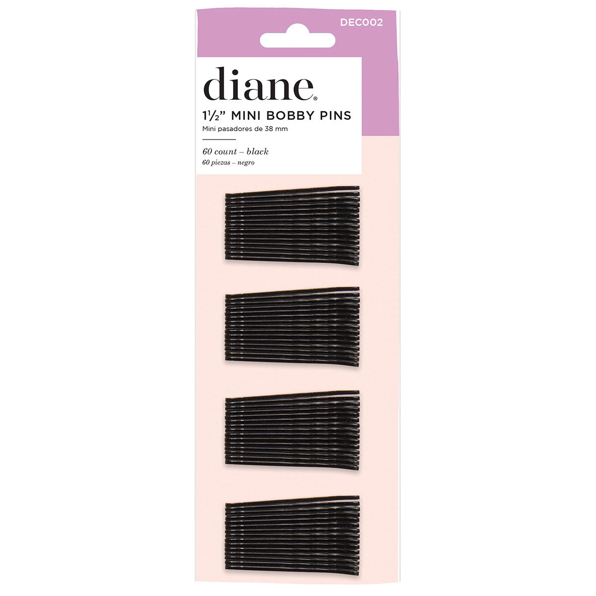 Fromm Diane DEC002 Mini Bobby Pins 1 1/2 Inch Black 60-Pack