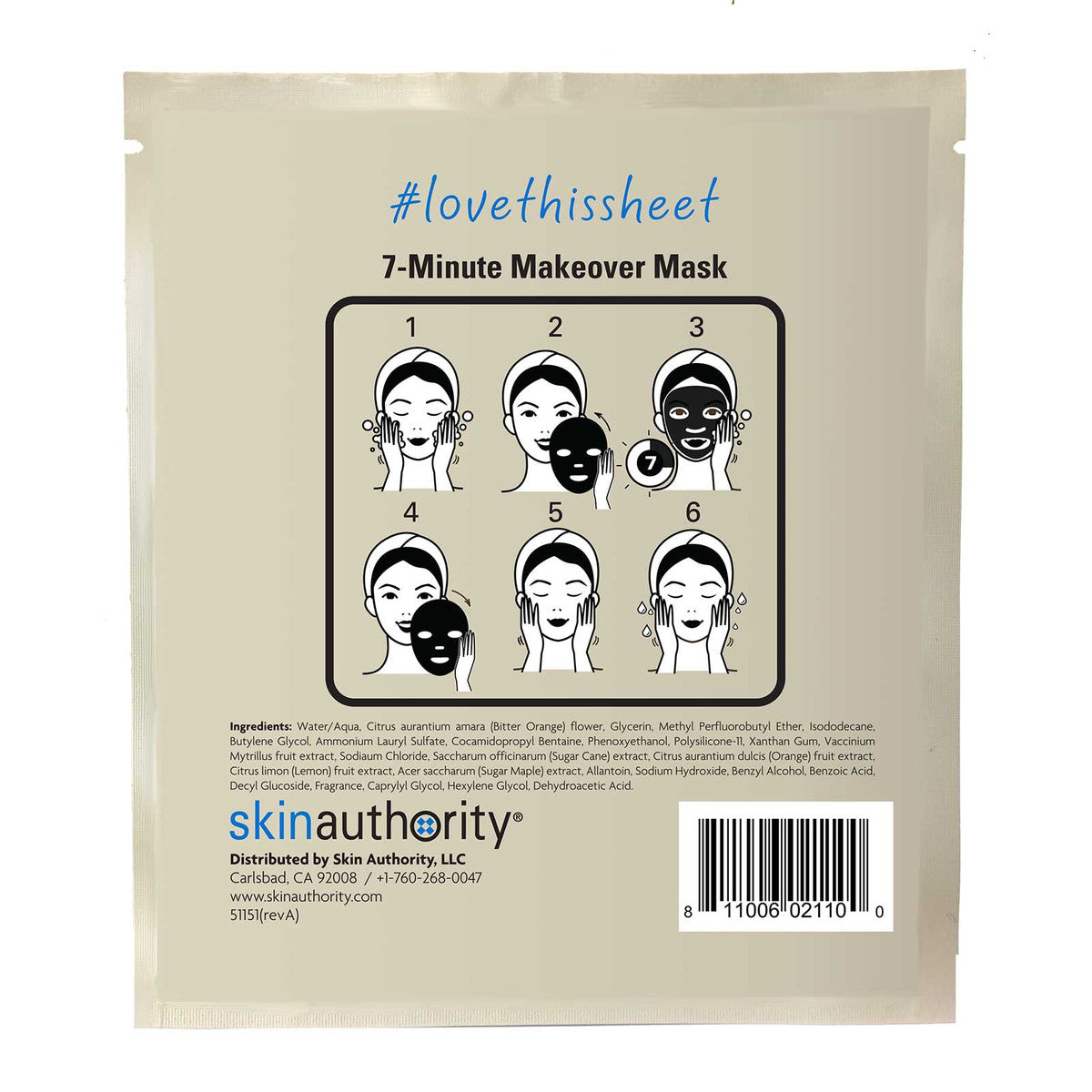 Skin Authority 7 Minute Makeover Mask (1 Pack)