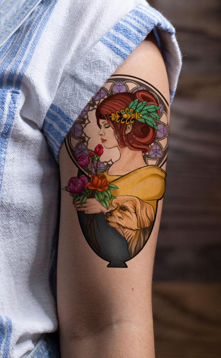 Hook Up Tattoos Single Tattoo Lady in Yellow