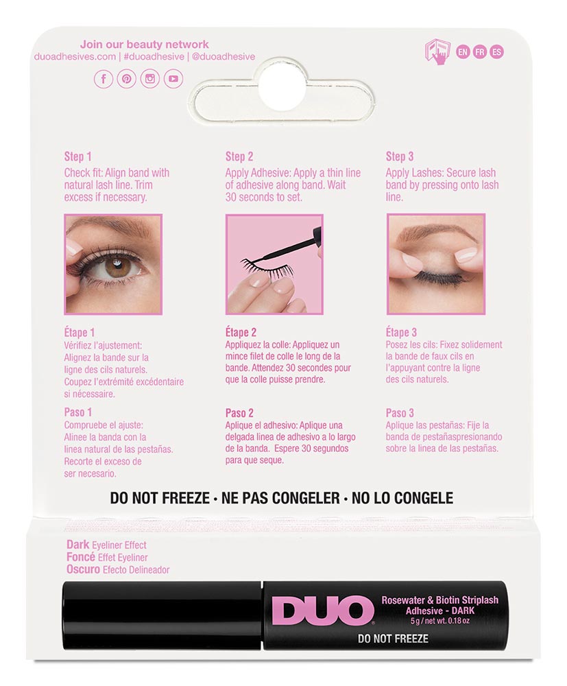 Duo Rosewater & Biotin Striplash Adhesive - Dark 0.18oz
