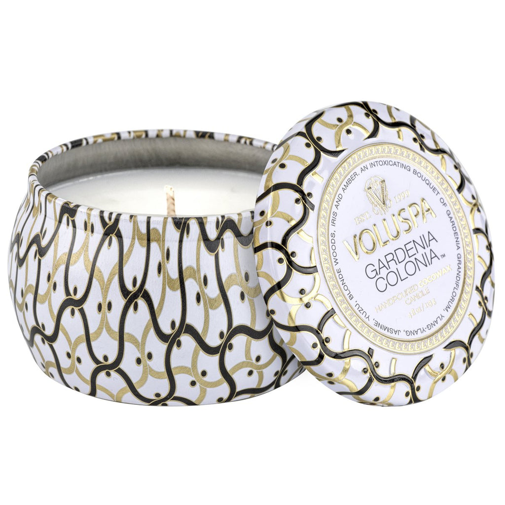 Voluspa Maison Blanc Gardenia Colonia Mini Tin Candle 4oz
