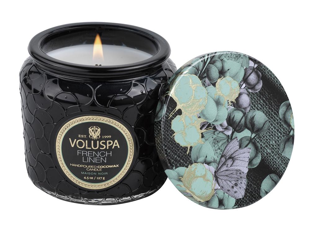 Voluspa Maison Noir French Linen Petite Jar Candle 4.5oz