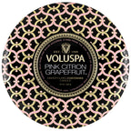 Voluspa Maison Noir Pink Citron Grapefruit 3 Wick Tin Candle 12oz