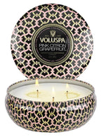 Voluspa Maison Noir Pink Citron Grapefruit 3 Wick Tin Candle 12oz