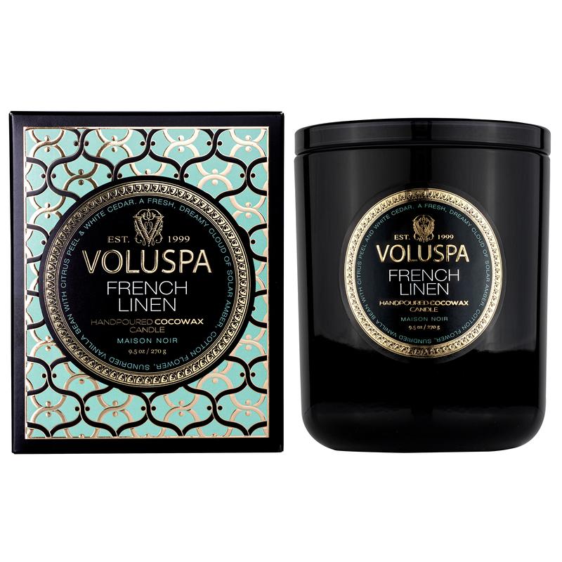 Voluspa Maison Noir French Linen Classic Candle 9.5oz