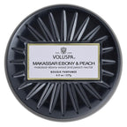 Voluspa Vermeil Makassar Ebony & Peach Mini Tin Candle 4.5oz