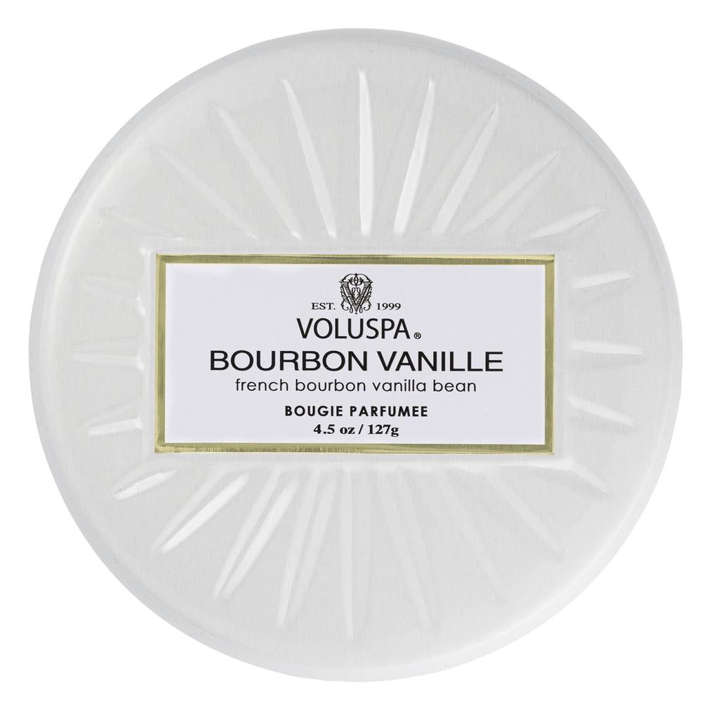 Voluspa Vermeil Bourbon Vanille Mini Tin Candle 4.5oz