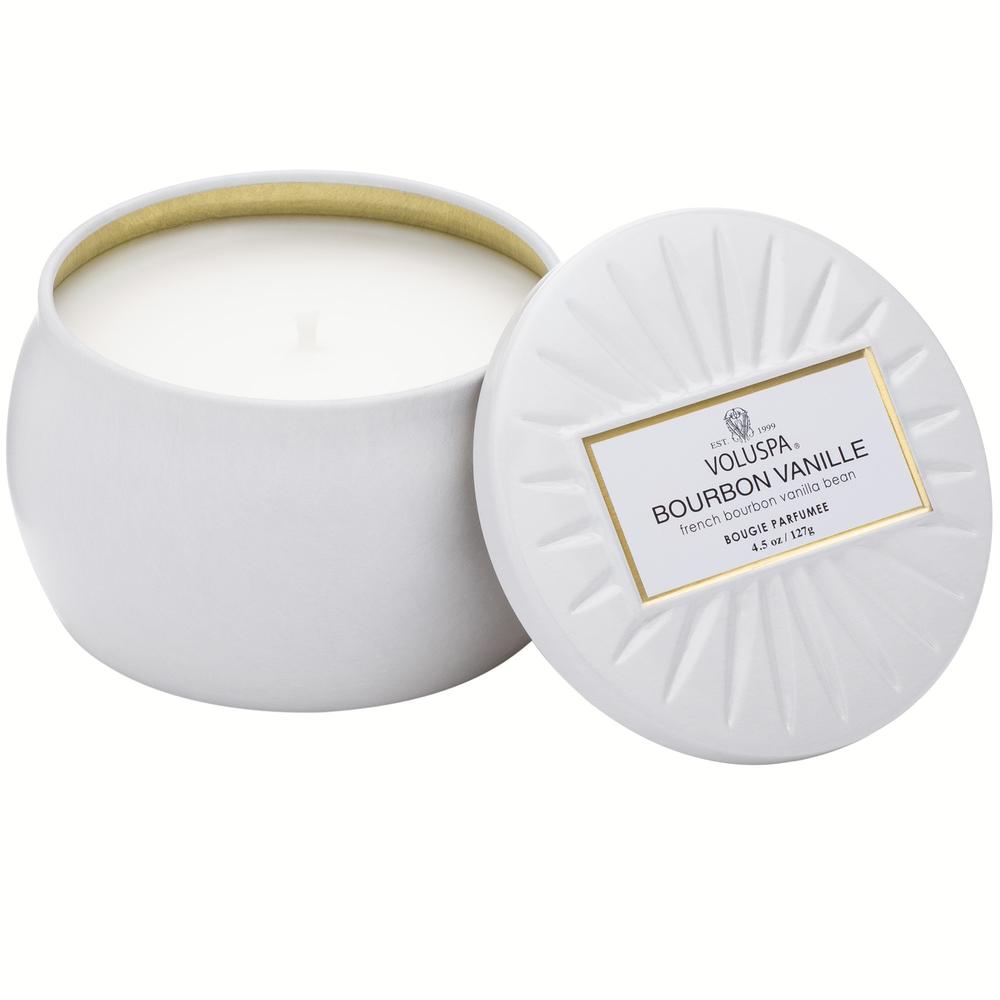 Voluspa Vermeil Bourbon Vanille Mini Tin Candle 4.5oz