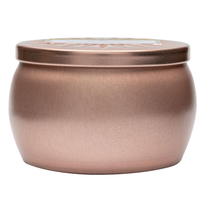 Voluspa Vermeil Sparkling Rose Mini Tin Candle 4.5oz