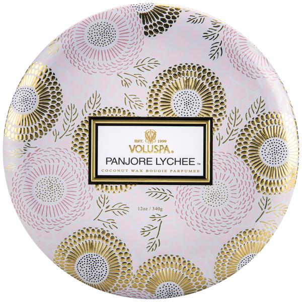 Voluspa Japonica Panjore Lychee 3 Wick Tin Candle 12oz