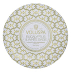 Voluspa Maison Blanc Eucalyptus & White Sage 3 Wick Tin Candle 12oz