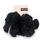 Kitsch Assorted Textured Scrunchies 5pc - Black