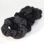 Kitsch Assorted Textured Scrunchies 5pc - Black