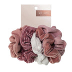 Kitsch Velvet Scrunchies - Blush/Mauve