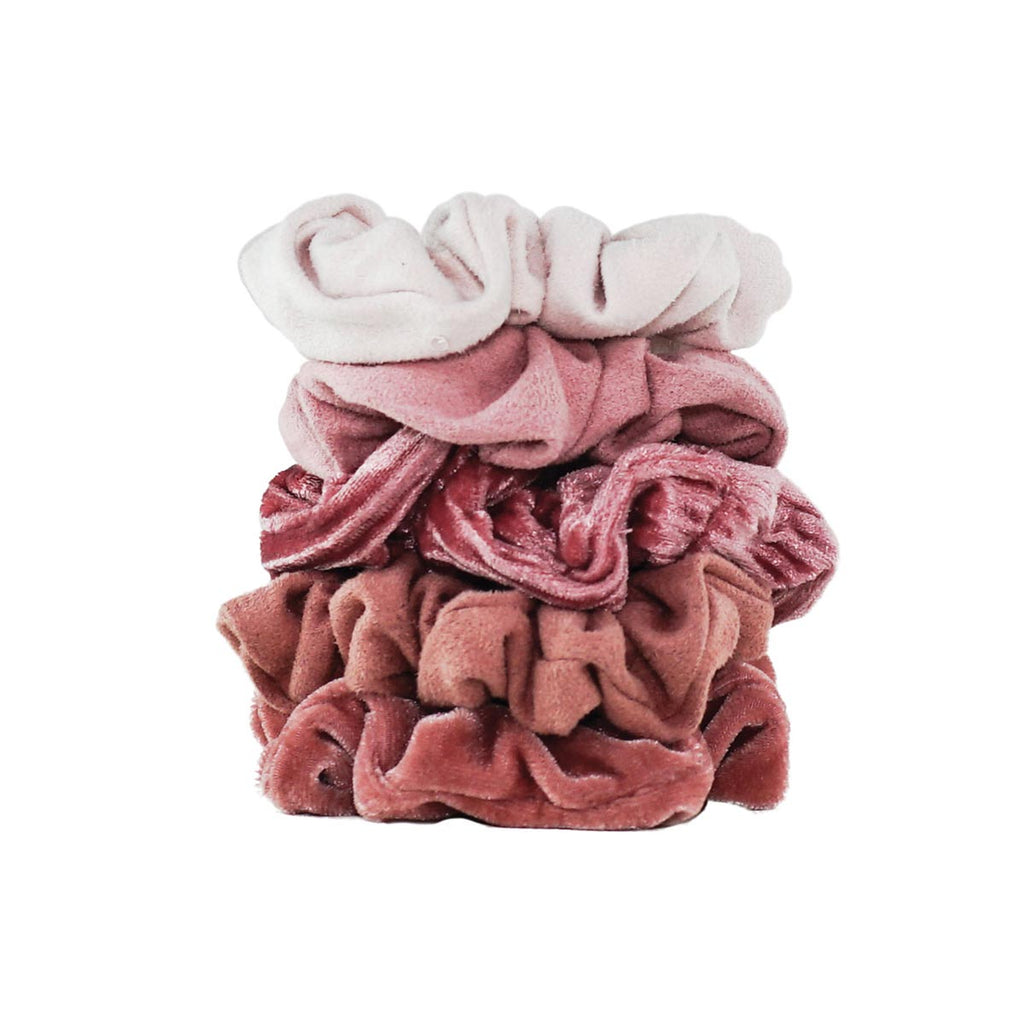 Kitsch Velvet Scrunchies - Blush/Mauve