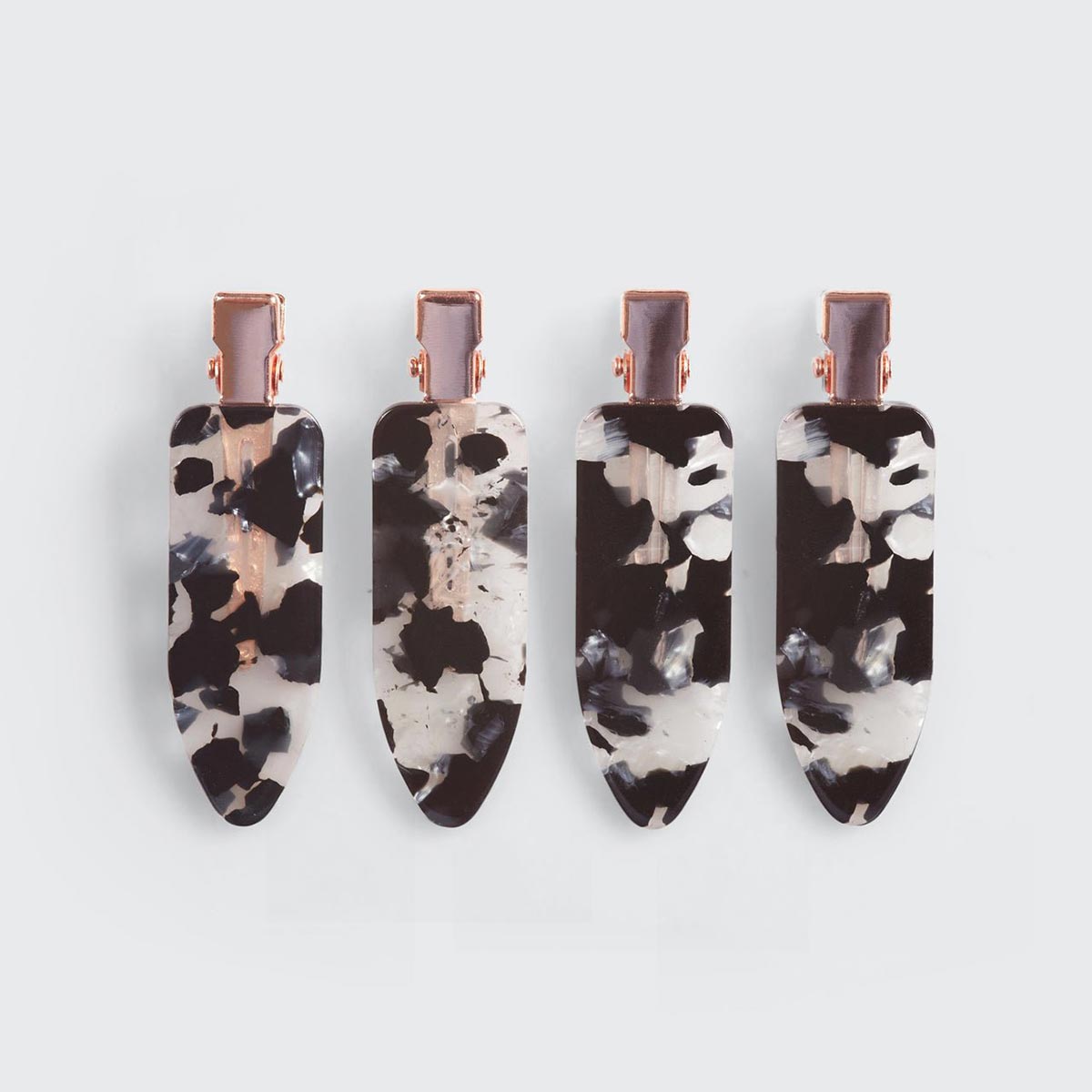 Kitsch Creaseless Clips 4pc Set - Black Terrazzo