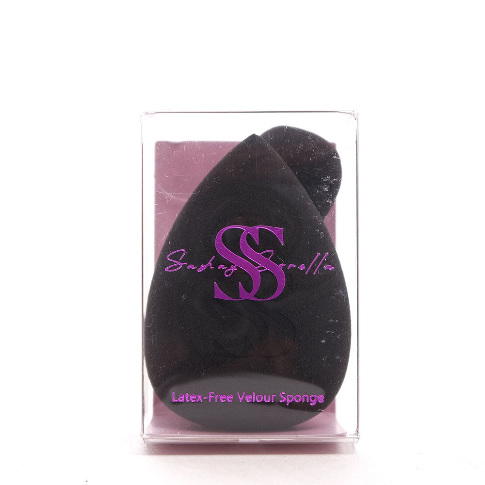 SashaySorella Velour Angle Sponge Set of 2 Black (1 Large + 1 Mini)