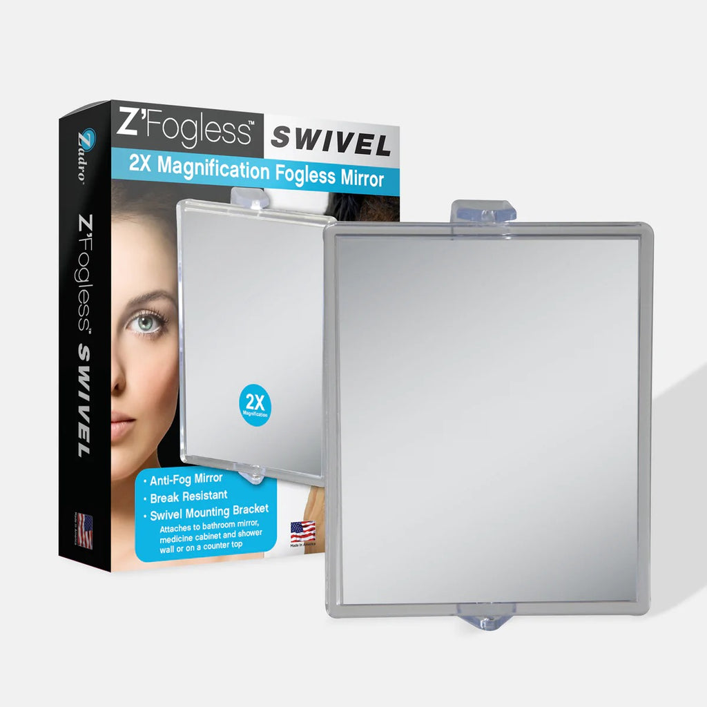 Zadro ZM05 Rectangle Fog Free Suction Cup Swivel Mirror, 2X
