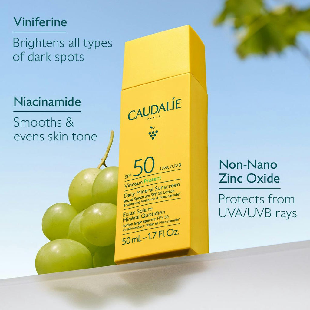 Caudalie Vinosun Protect Daily Mineral Sunscreen SPF50 Lotion 1.7oz