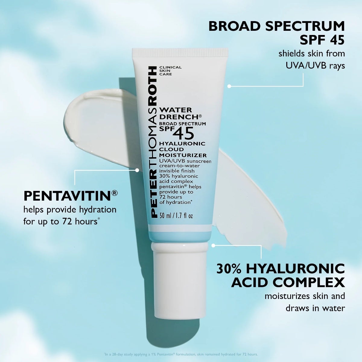 Peter Thomas Roth Water Drench Broad Spectrum SPF45 Hyaluronic Cloud Moisturizer 0.67oz