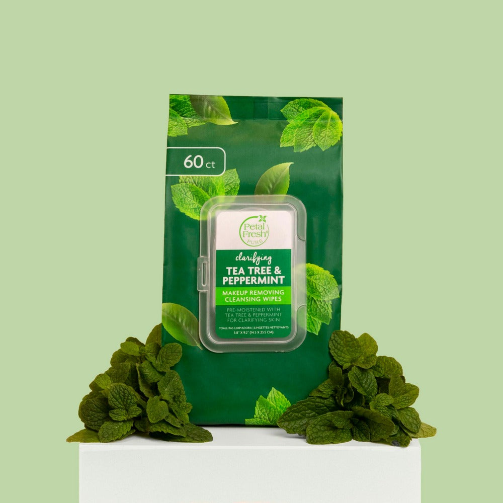 Petal Fresh Clarifying Tea Tree & Peppermint Makeup Removing Cleansing Wipes 60ct