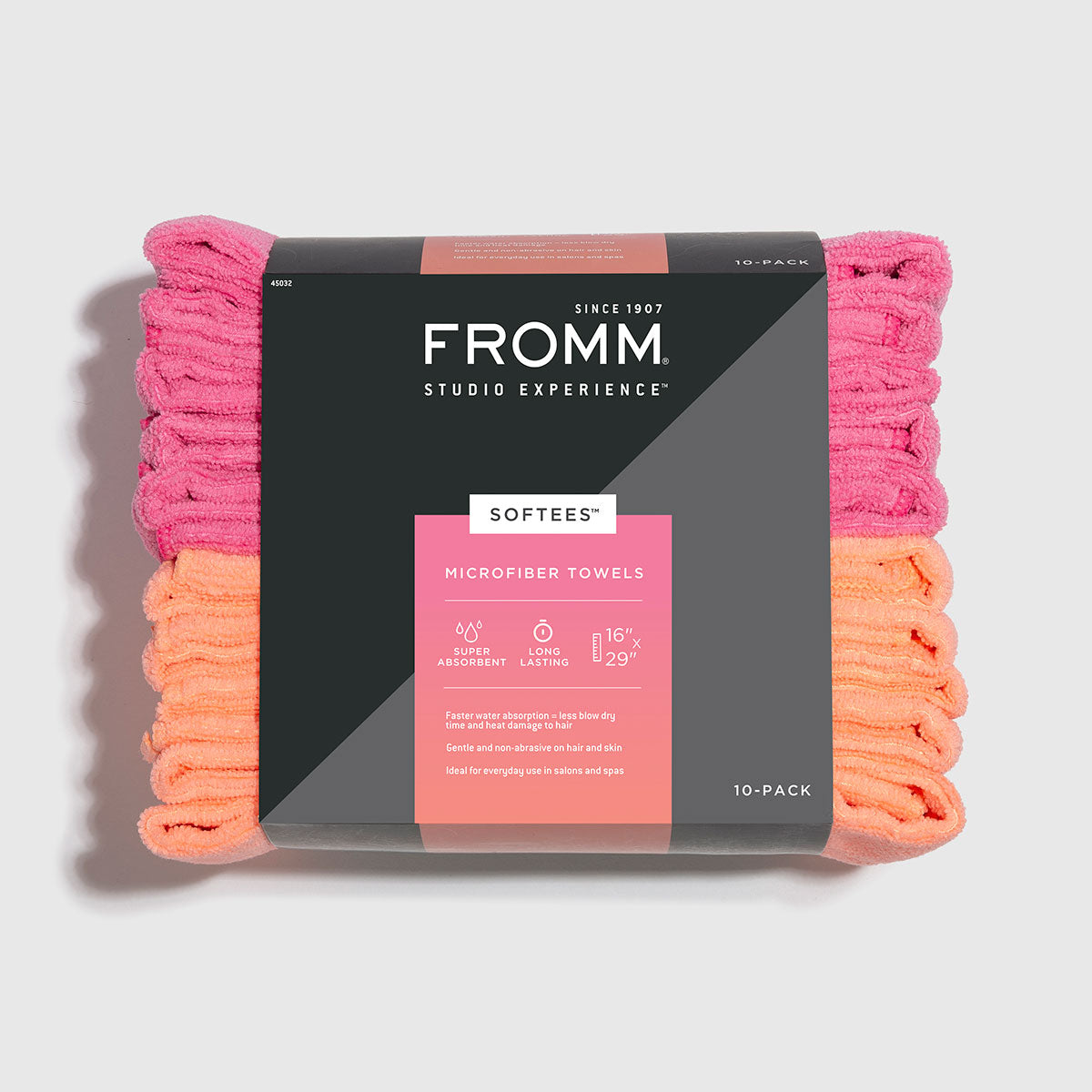 Fromm Diane 45032 Softees Microfiber Towels 16x29" 10pk - Pink & Orange