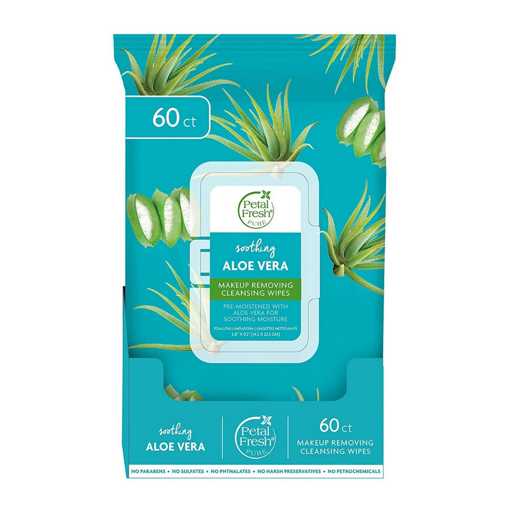 Petal Fresh Soothing Aloe Vera Makeup Removing Cleansing Wipes 60ct