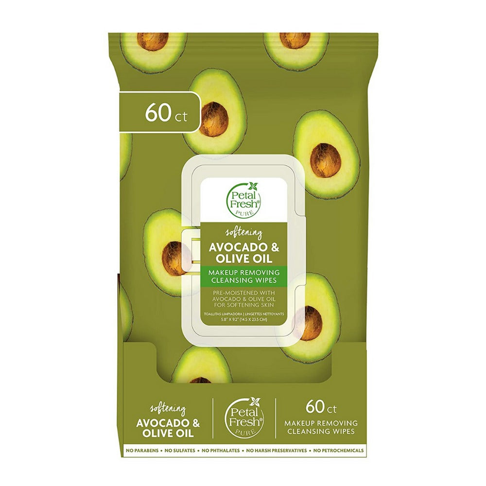 Petal Fresh Softening Avocado & Olive Oil Makeup Removing Cleansing Wipes 60ct