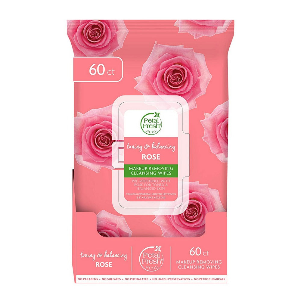 Petal Fresh Toning & Balancing Rose Makeup Removing Cleansing Wipes 60ct