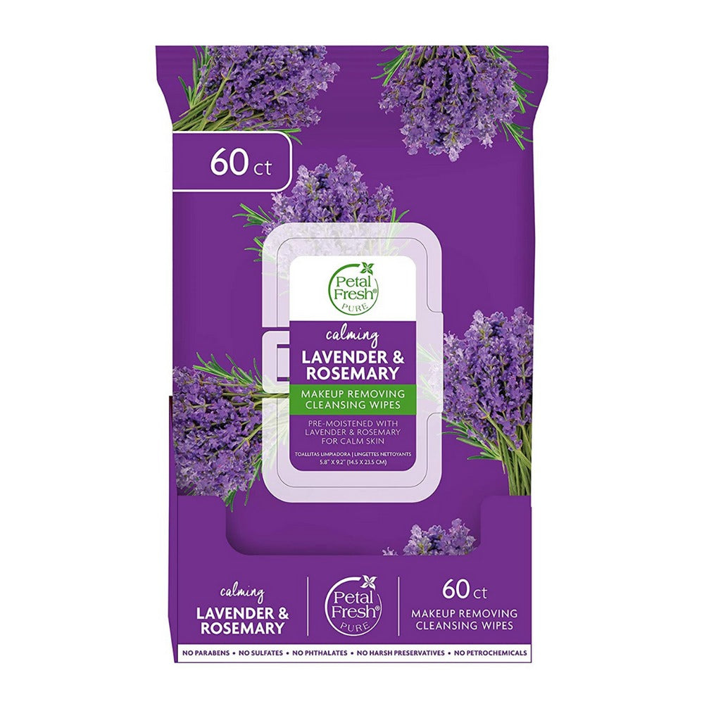 Petal Fresh Calming Lavender & Rosemary Makeup Removing Cleansing Wipes 60ct