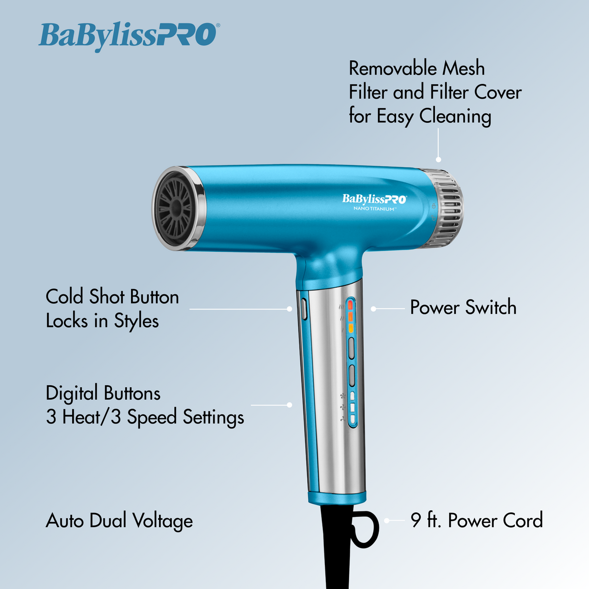 Babyliss Nano Titanium Light Ionic High-Speed Dryer